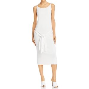 Helmut Lang White Knee Length Waist Tie Dress Size Medium